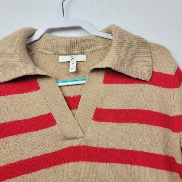 $220 MSRP Banana Republic 100% Cashmere Pullover Rugby Polo Sweater Size XS - Picture 6 of 15